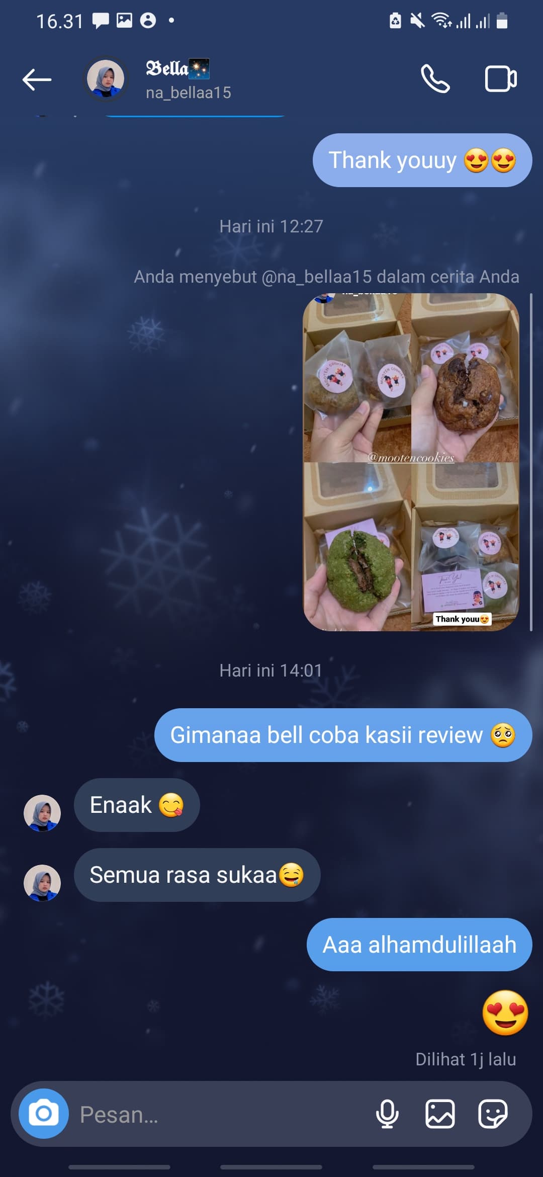 Testimoni pelanggan Mooten Cookies 19
