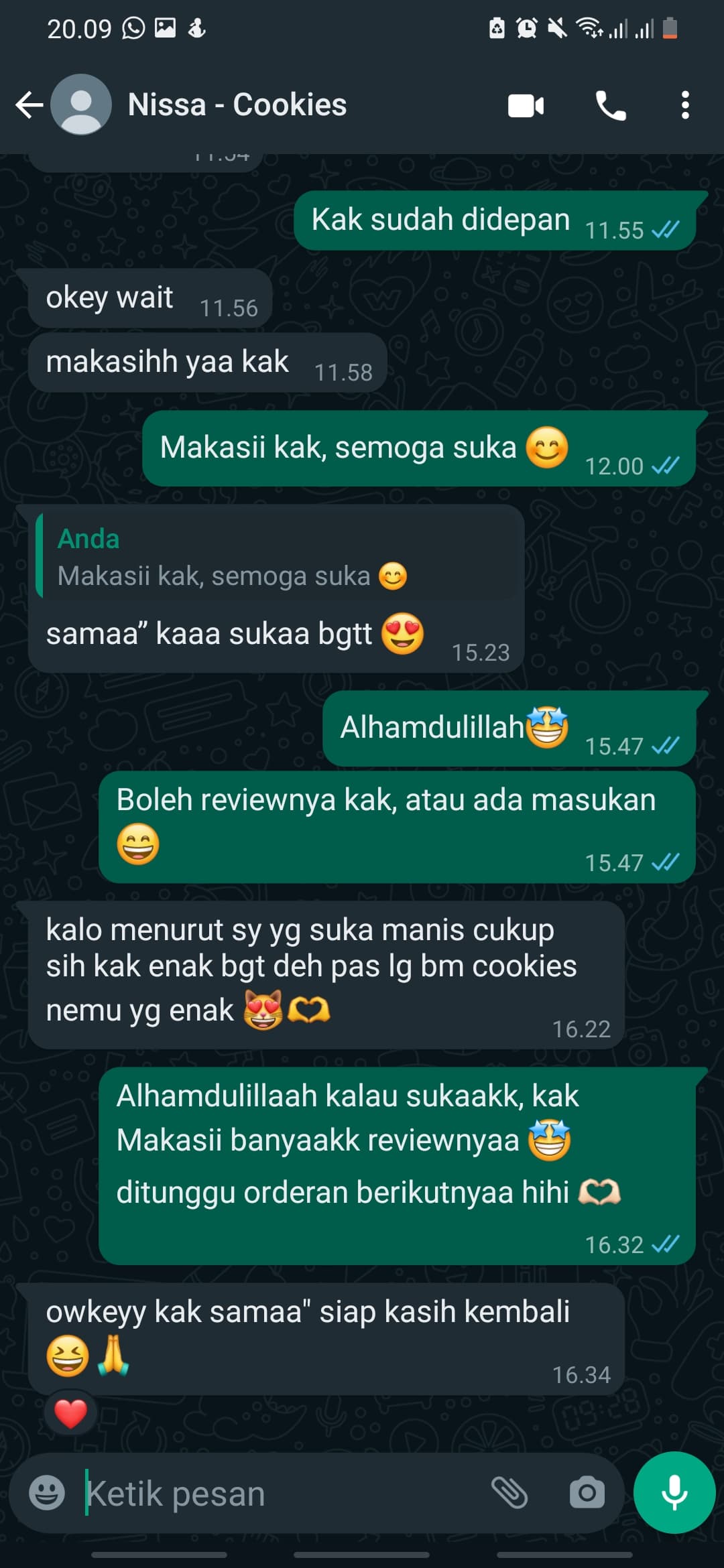 Testimoni pelanggan Mooten Cookies 5