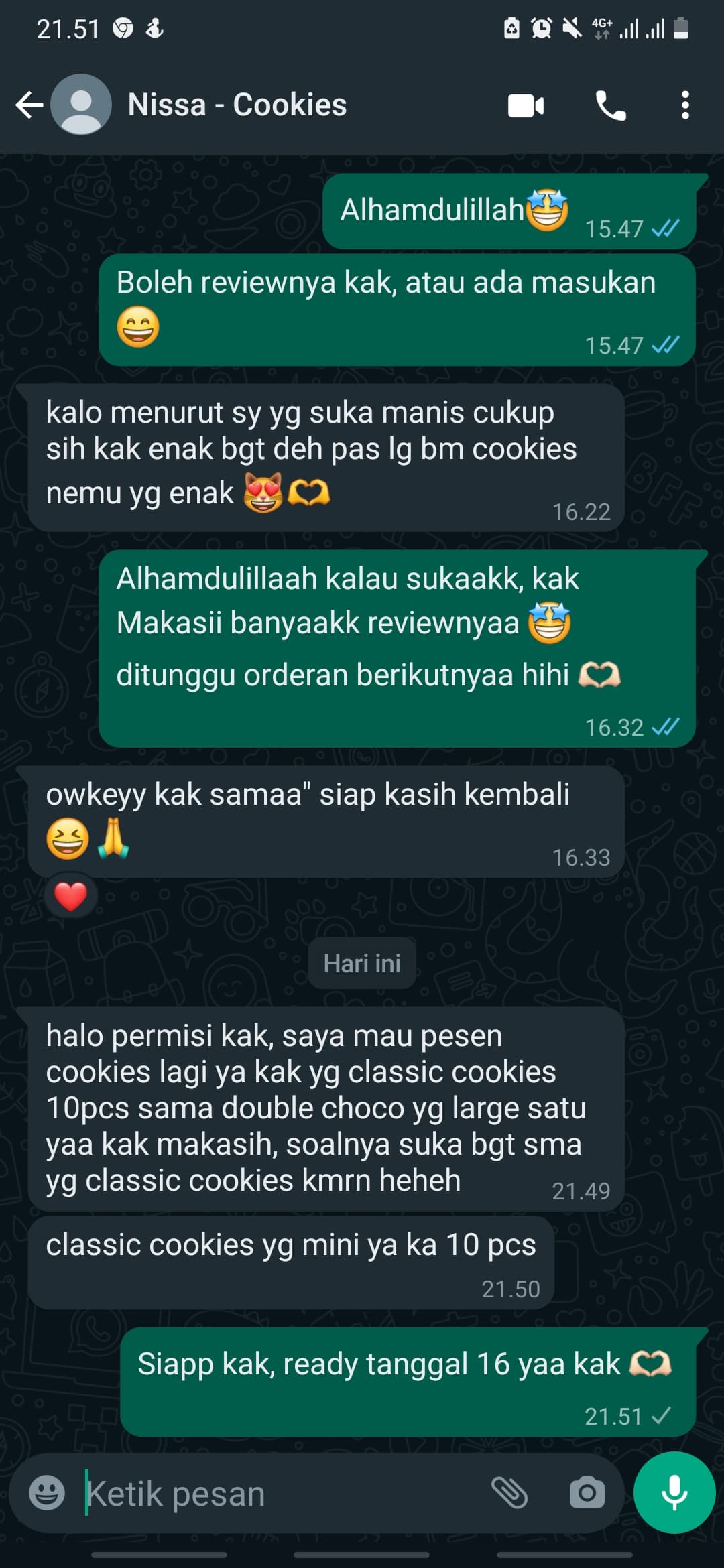 Testimoni pelanggan Mooten Cookies 11